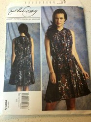 1394 VOGUE REBECCA TAYLOR RACHEL COMEY SLEEVELESS PLEATED INSET GODET DRESS PATTTERN 16-24 UNCUT